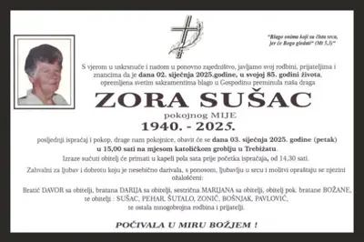 Zora Sušac (1940-2025) - Osmrtnica